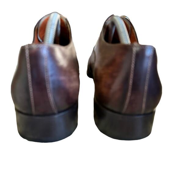 Santoni Stafford Cap Toe Oxford Dark Brown Preppy Minimalist Italy Made Size 9 - Picture 5 of 16